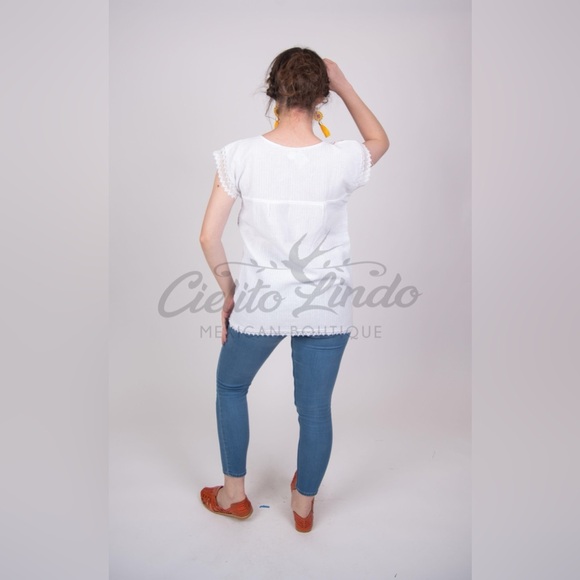 Oaxaca Paloma White | Multicolor Top - Picture 11 of 13